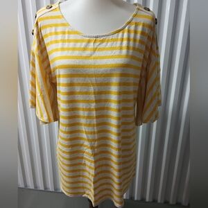 Yellow and White Striped T-Shirt